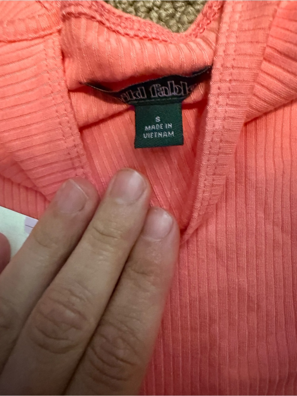 wild fable Coral Pink Ribbed Square-Neck Bodysuit - Picture 3 of 4